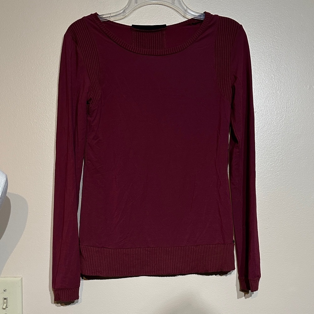 Blanc Noir Deep Red Long Sleeve Top